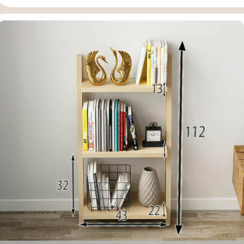 Hot-recommended wooden floor-standing flower rack (pine wall rack, three layers long, 43 cm long)