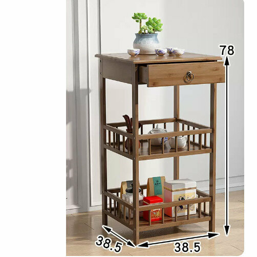 Hot-recommended wooden storage rack (enlarged three-layer square flower rack [with drawer])