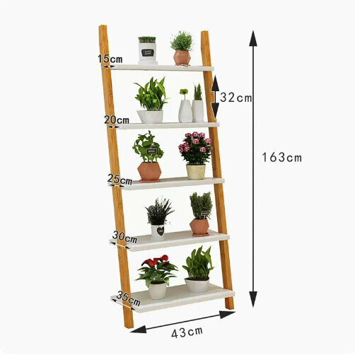 Hot-recommended wooden floor-standing flower rack (wall storage rack [five layers long 43])