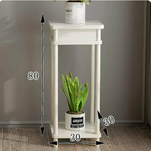 Hotly recommended wooden floor-standing flower stand (wooden flower table [white] (large size))