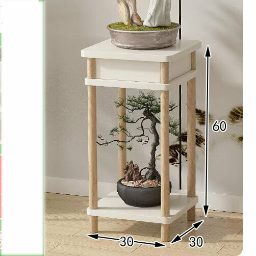 Hotly recommended wooden floor-standing flower stand (retro flower table [Nordic style] (medium size))
