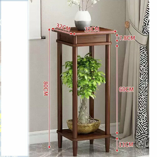 Hotly recommended wooden floor-standing flower stand (wooden flower table [walnut color] (large size))
