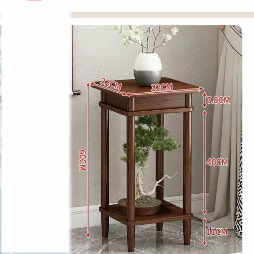 Hotly recommended wooden floor-standing flower stand (wooden flower table [walnut color] (medium size))