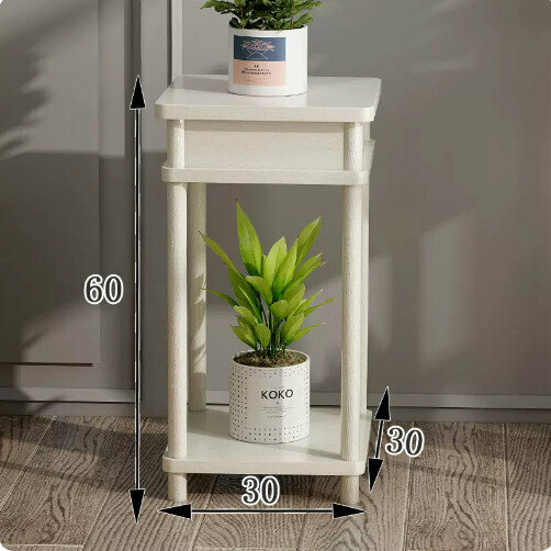 Hotly recommended wooden floor-standing flower stand (wooden flower table [white] (medium size))