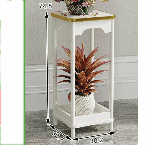 Hotly recommended wooden floor-standing flower stand (French style [Nordic white] (medium size))