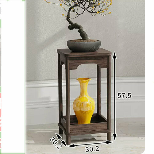 Hotly recommended wooden floor-standing flower stand (French style [walnut color] (small size))