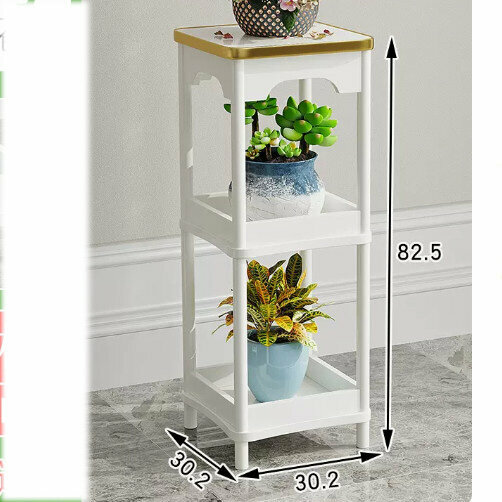 Hotly recommended wooden floor-standing flower stand (French style [Nordic white] (large size))