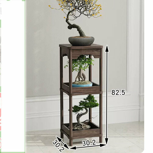 Hotly recommended wooden floor-standing flower stand (French style [walnut color] (large size))