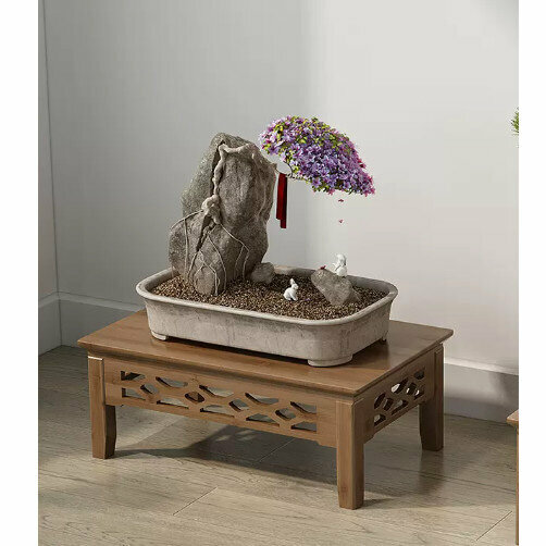 Hotly recommended wooden floor-standing flower stand (finely carved flower stand [48*30] small size)