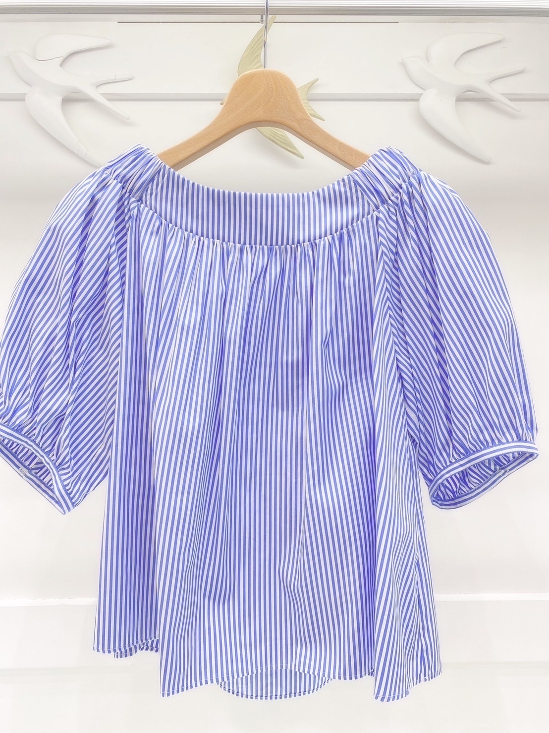 五分袖後蝴蝶結上衣