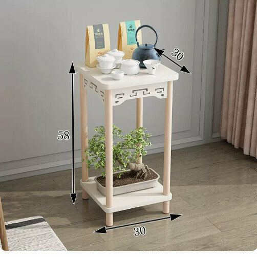 Hotly recommended wooden floor-standing flower stand (wooden lotus stand [small size] Nordic white)