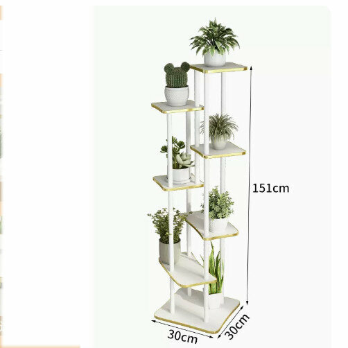 Hotly recommended wooden floor-standing flower stand (Platinum No. 1 flower stand Nordic white 7 layers)