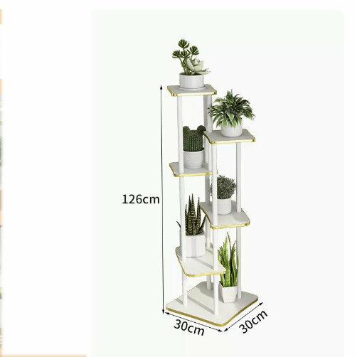 Hotly recommended wooden floor-standing flower stand (Platinum No. 1 flower stand Nordic white 6 layers)