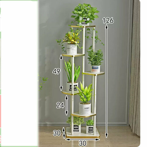 Hotly recommended wooden floor-standing flower stand (Chunfeng Jinsha Phnom Penh Style [White 6 layers])