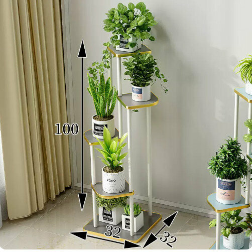 Hotly recommended wooden floor-standing flower stand (Chunfeng Jinsha Phnom Penh Style [Gray])