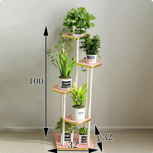 Hotly recommended wooden floor-standing flower stand (Chunfeng Jinsha Phnom Penh Style [Pink])
