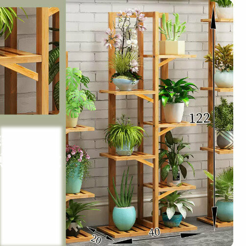 Hotly recommended wooden floor-standing flower stand (bamboo flower stand [original color] 6 layers)