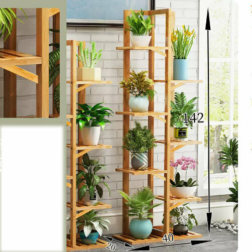 Hotly recommended wooden floor-standing flower stand (bamboo flower stand [original color] 7 layers)
