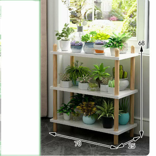 Hotly recommended wooden floor-standing flower stand (rich model [Nordic white 3 layers 70])