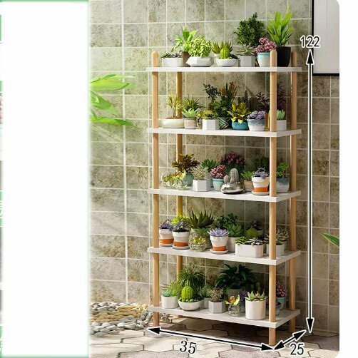 Hotly recommended wooden floor-standing flower stand (rich model [Nordic white 5 layers 35])