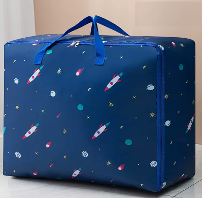 Hot selling large capacity Oxford cloth clothes and quilt storage bag (vast starry sky large size) (size: 60L-60*25*40CM)