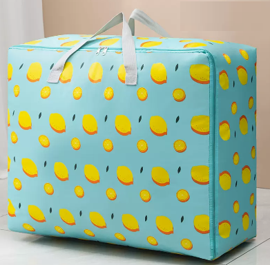 Hot selling large capacity Oxford cloth clothes and quilt storage bag (lemon orange extra large) (size: 90L-62*28*50CM)