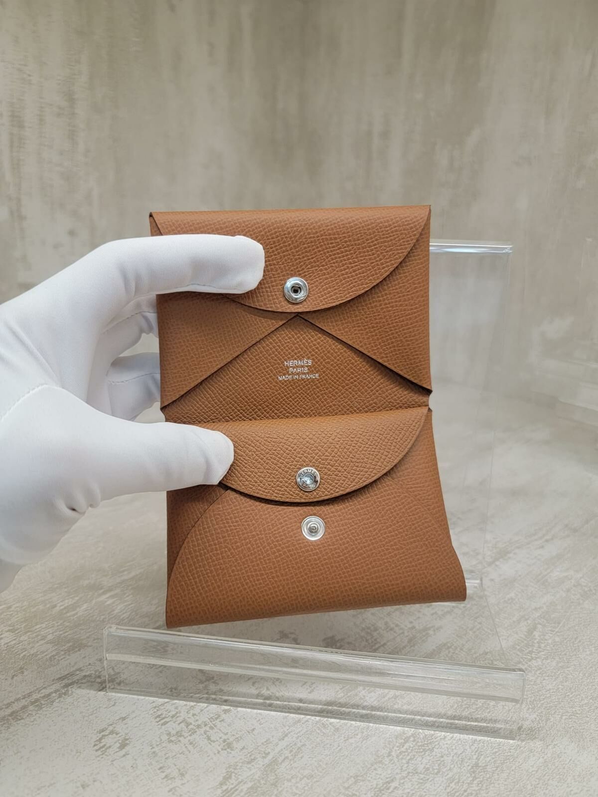 HERMES Calvi duo GOLD EPSOM 金棕卡包