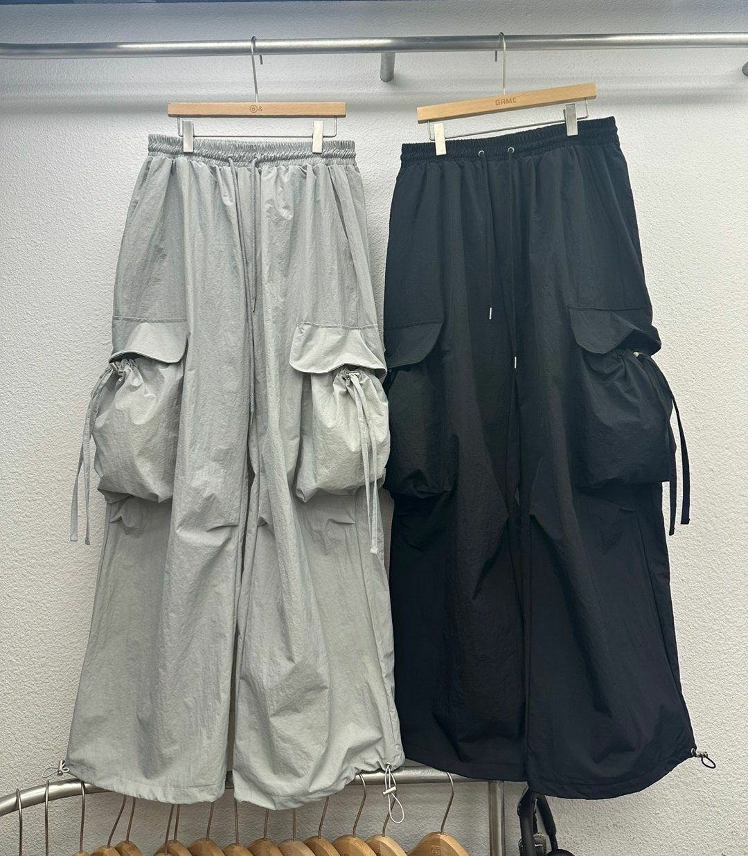 淨色工裝鬆身褲 GAME-037P