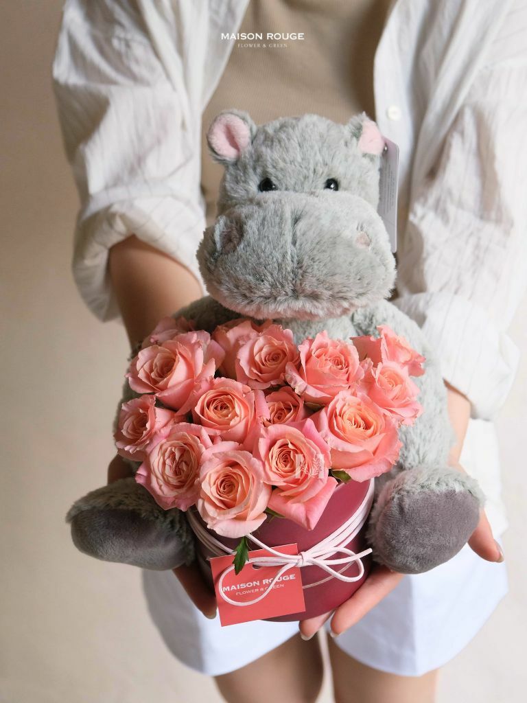 貳樓有花・抱抱桶系列（河馬）