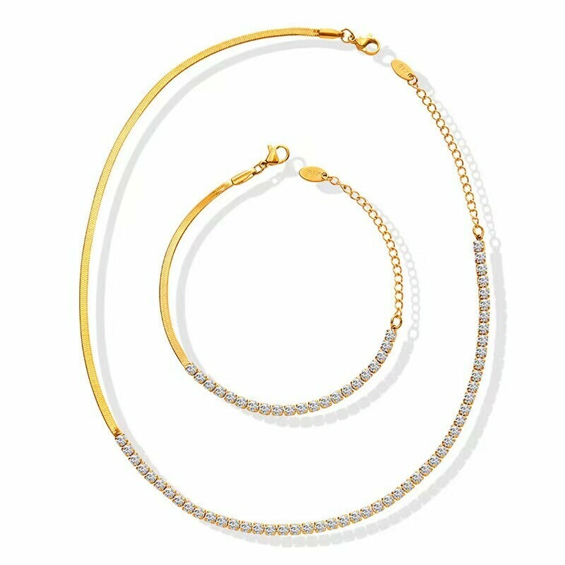 【鈦鋼】排鑽蛇骨頸鏈