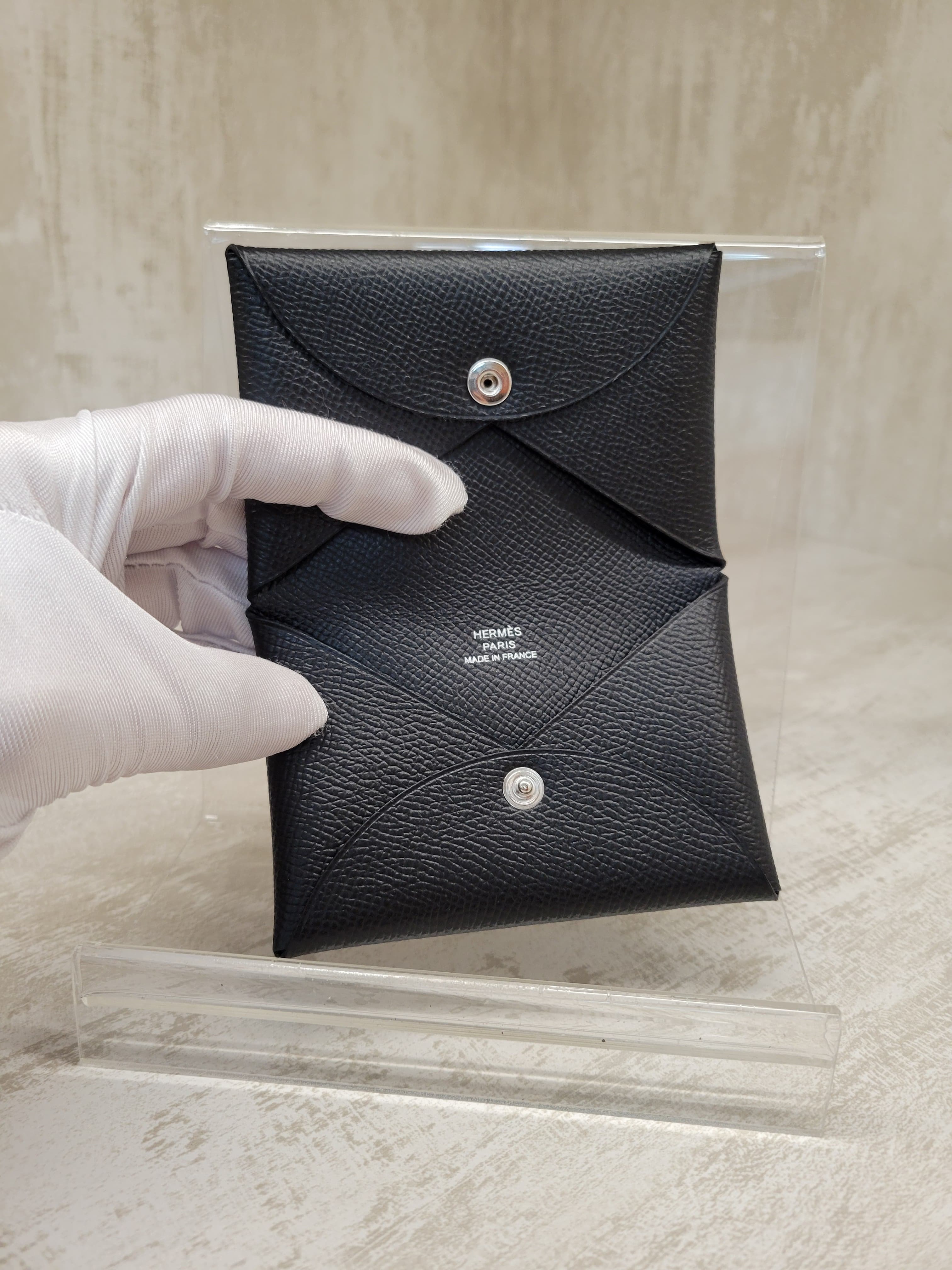 HERMES CALVI NOIR EPSOM 卡包 黑