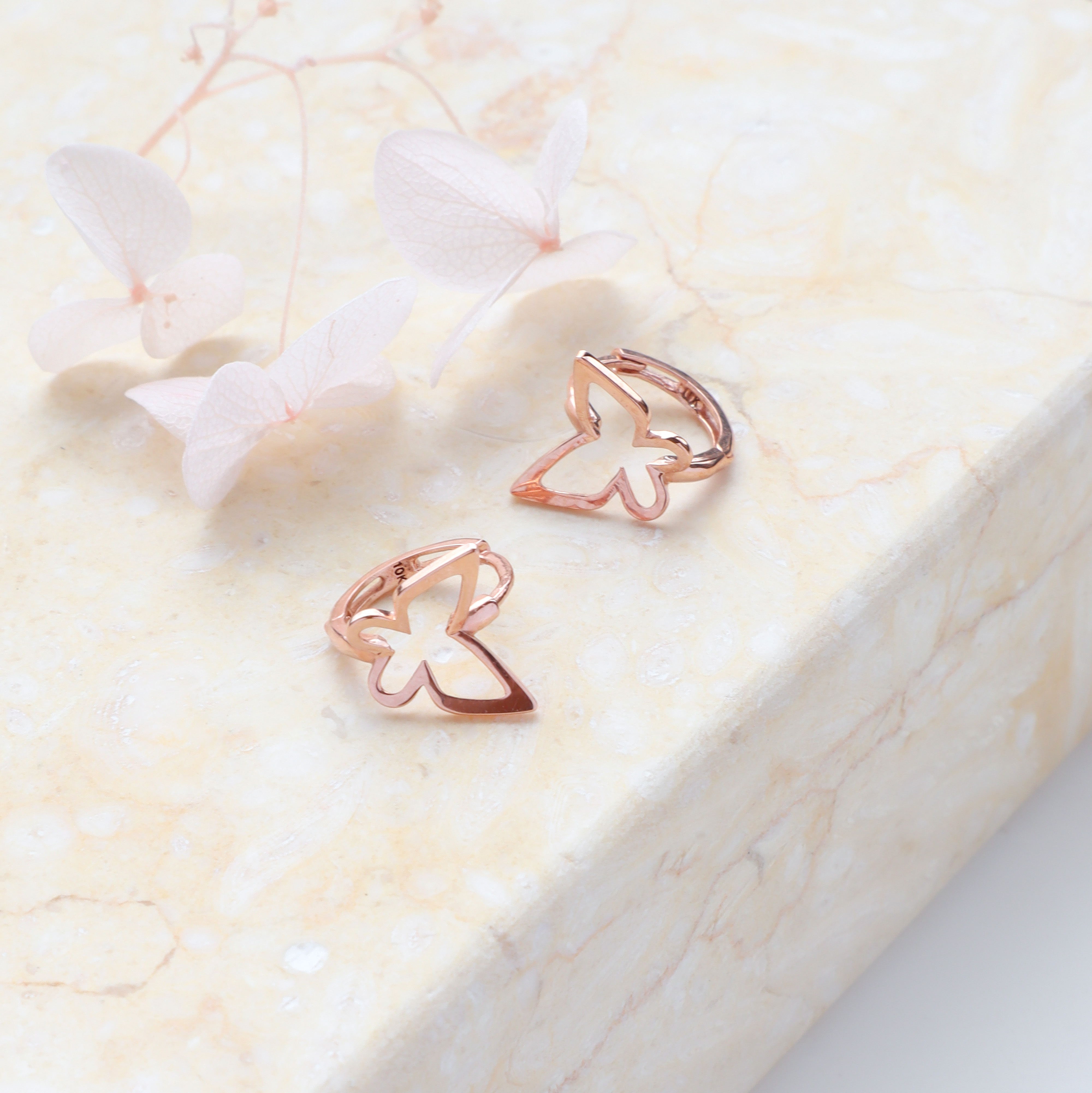 10K/清新蝴蝶耳環