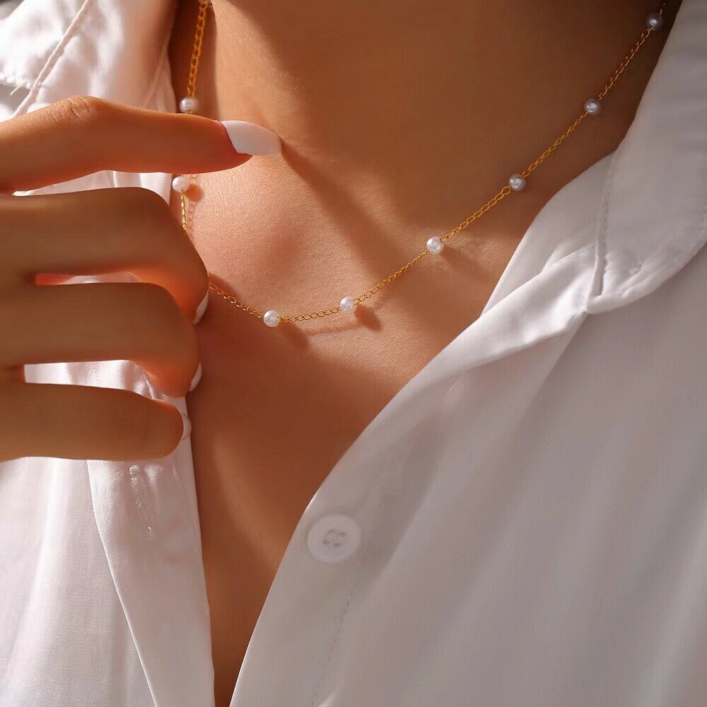 【鈦鋼】珍珠頸鏈