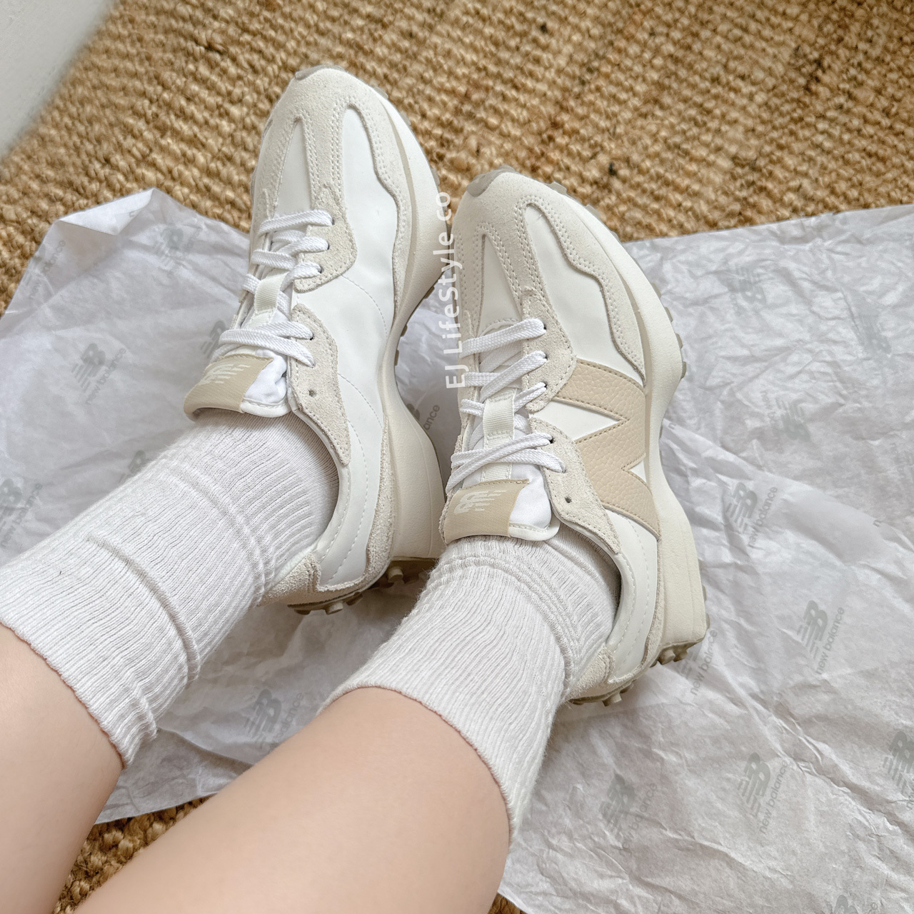 NEW BALANCE 327 NB 海鹽杏 麂皮 仿皮革 女鞋 WS327KG / 現貨