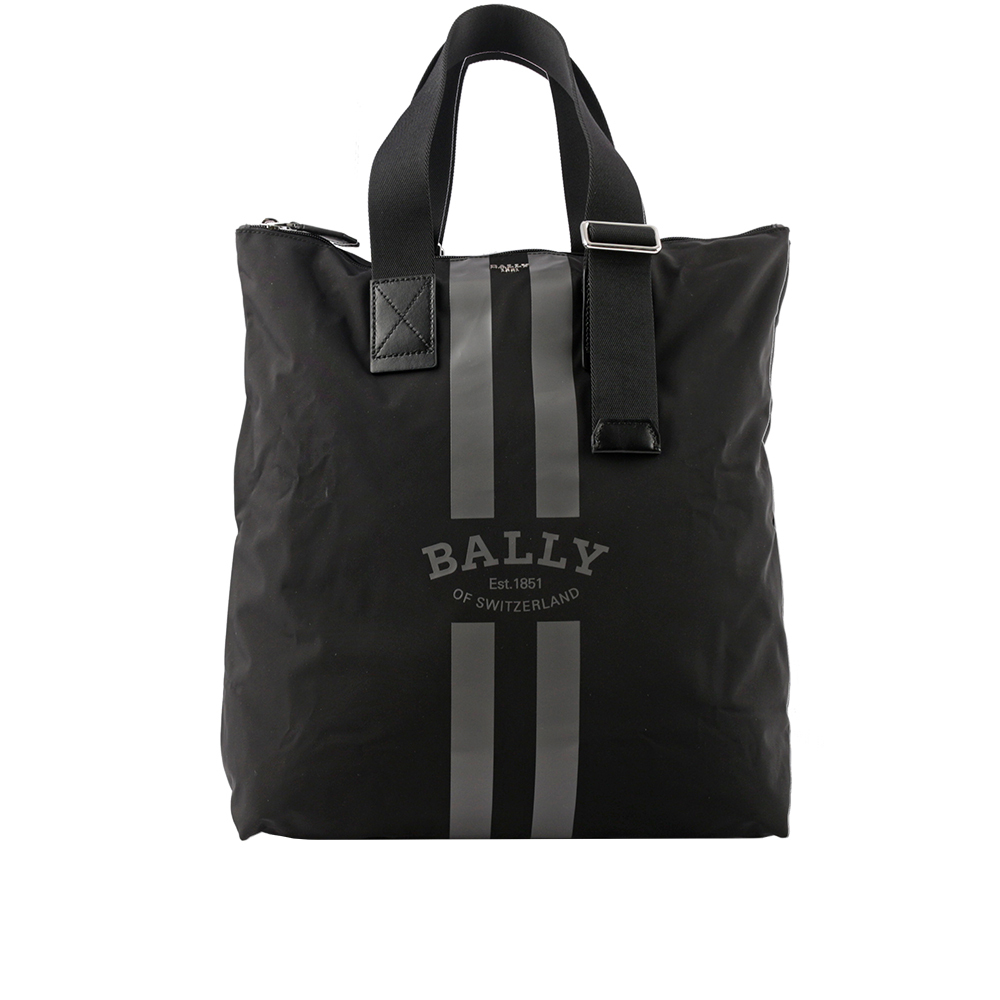 【BALLY】On The Go 條紋尼龍手提/肩背托特包