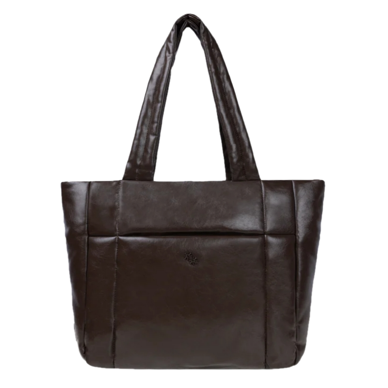 Puffer Shopper - 皮革深咖啡