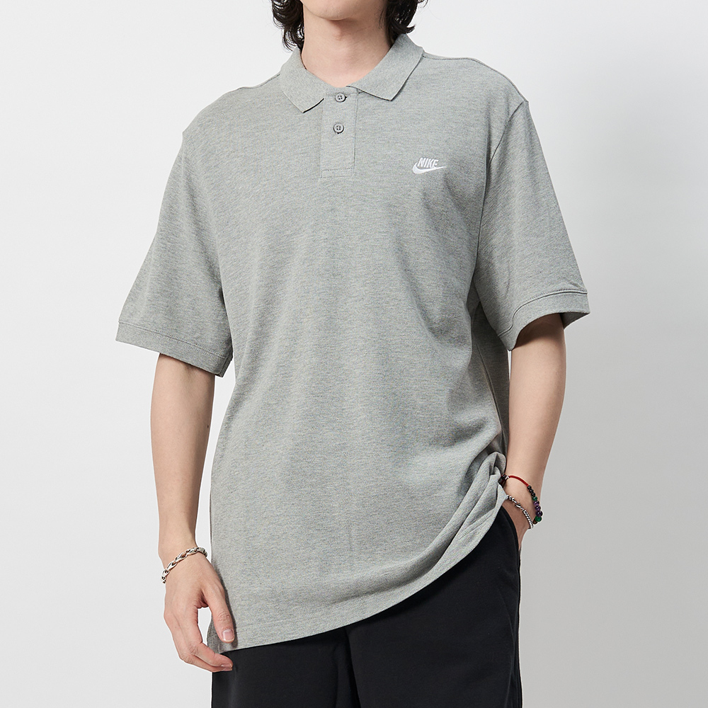 Nike Club 男款 灰色 休閒 日常 上衣 運動 POLO POLO衫 短袖 FN3895-063