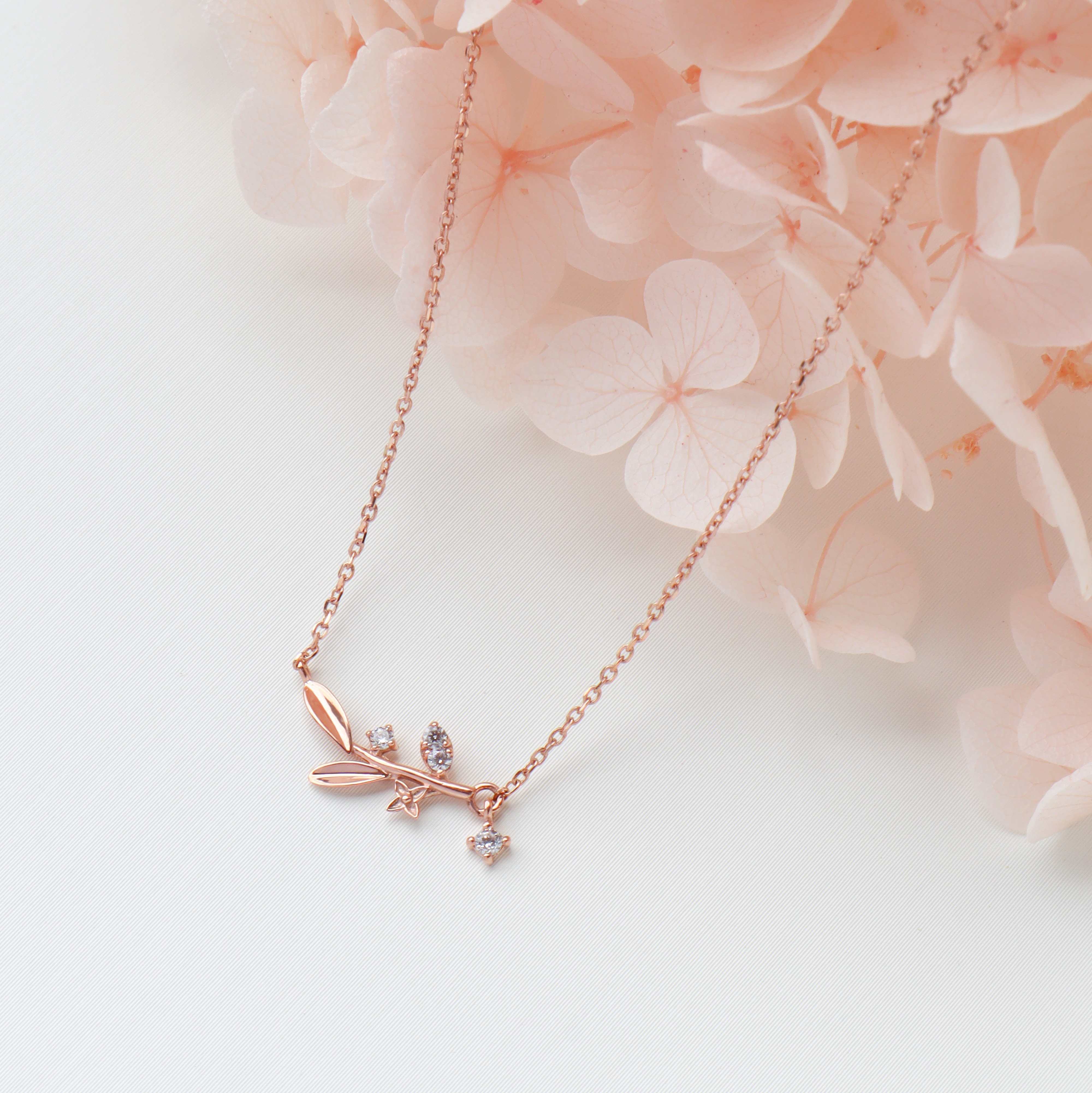 10K/細葉光影項鍊