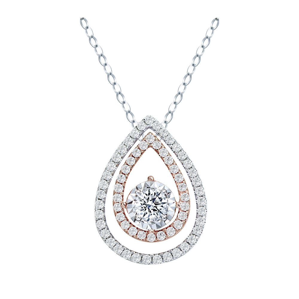 30分雙色富麗水滴鑽石項墜