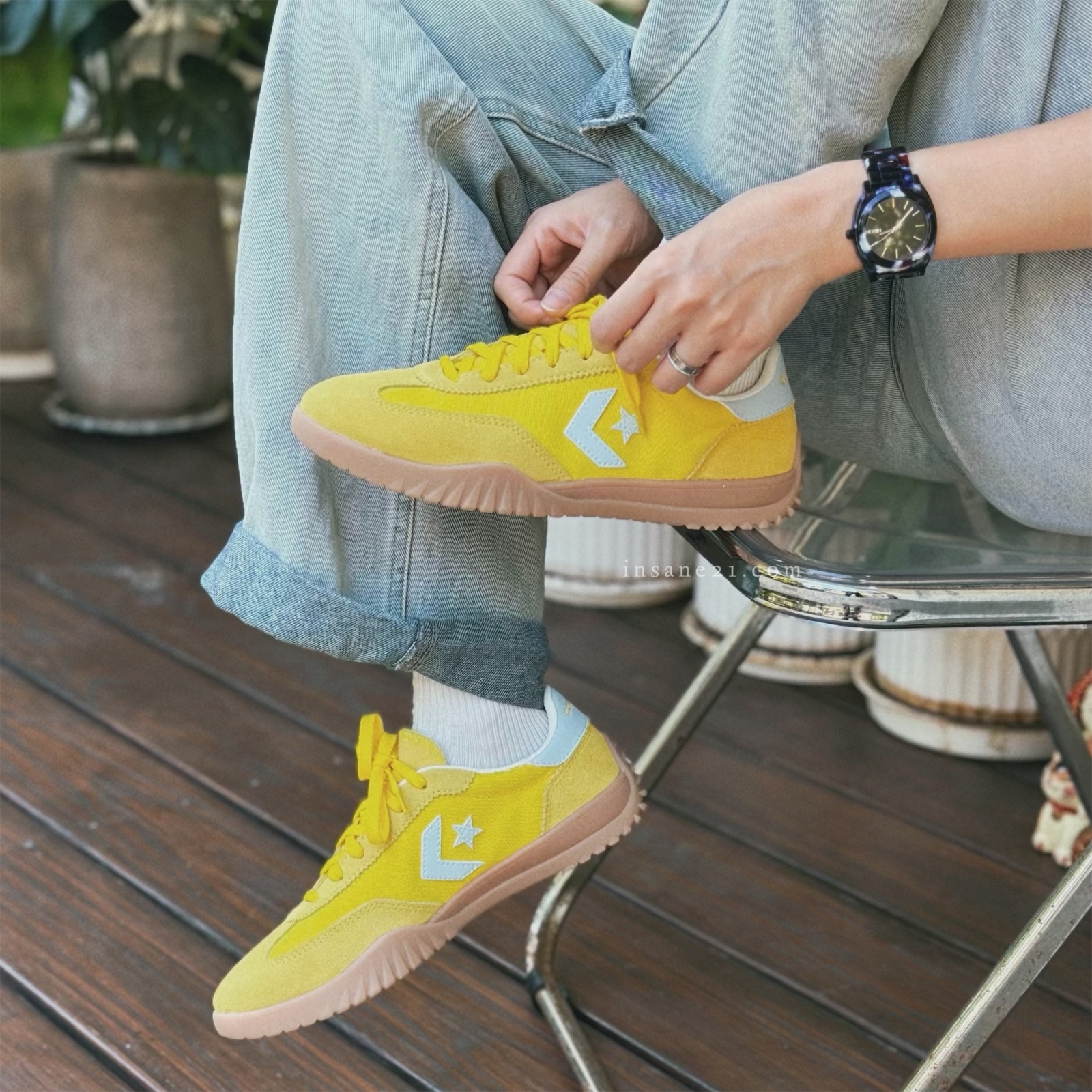 CONVERSE RUN STAR TRAINER OX 黃白 德訓鞋 復古 焦糖底 麂皮 A10373C