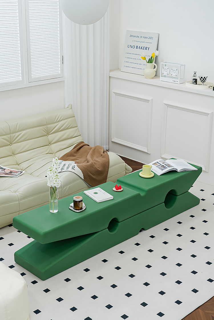歐又 客廳夾子長條凳 (綠色-小號PE)