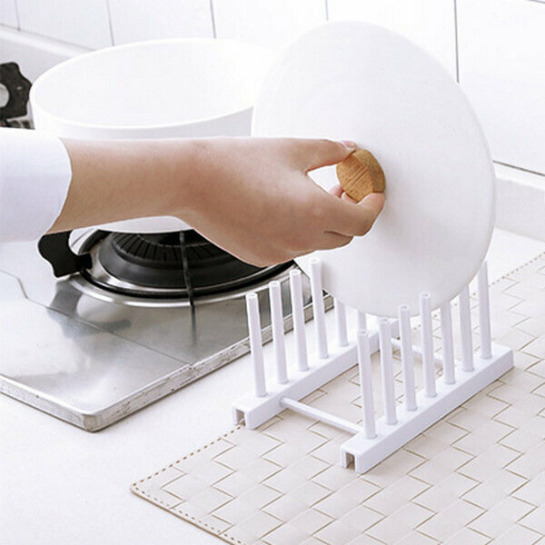 Detachable dishes, pot lid holders, dish drain racks, dinner plates, tableware organizers, storage racks (white)