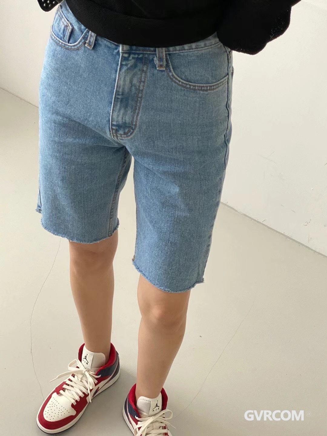 貼身五分牛仔褲