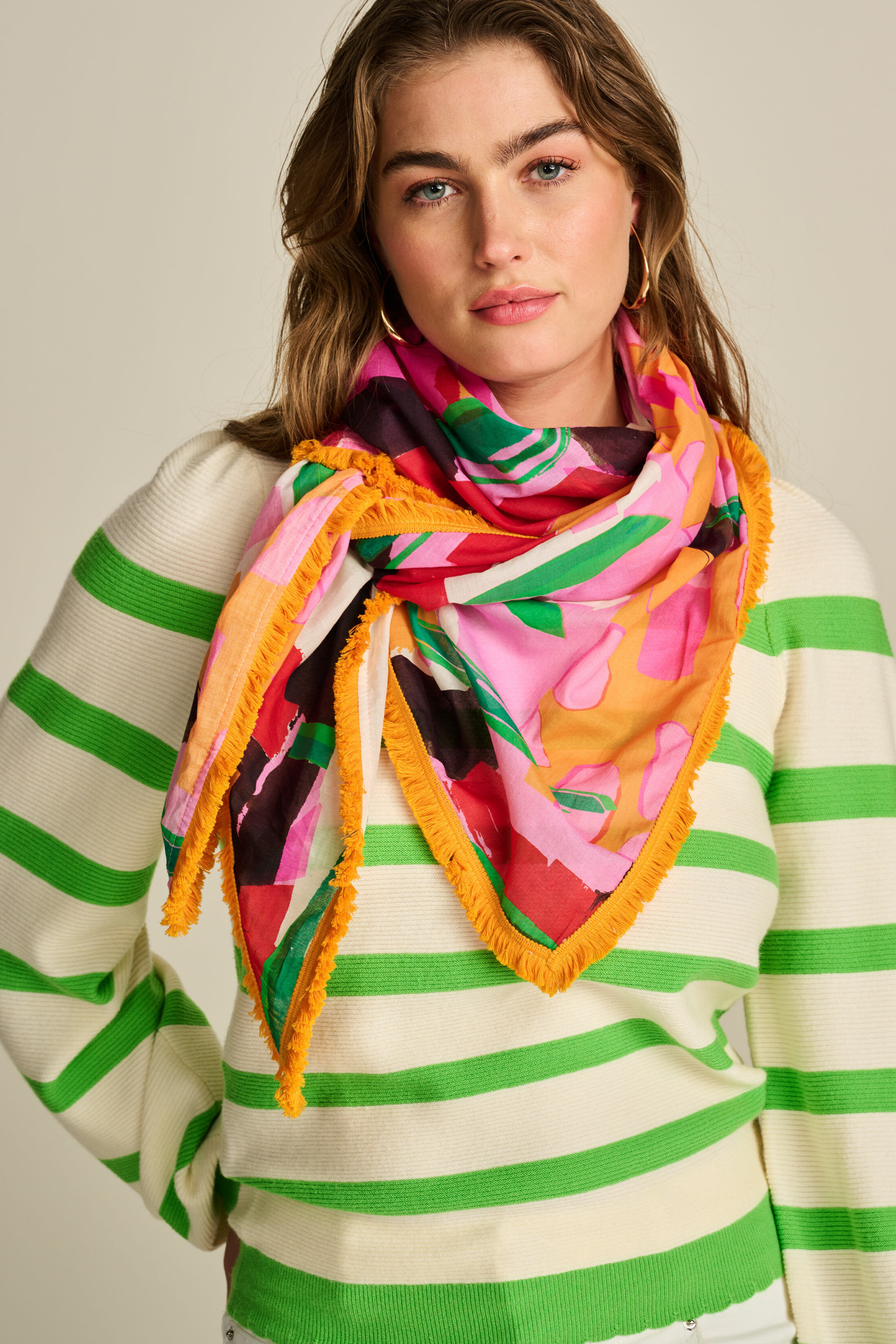 POM 手繪印花圍巾