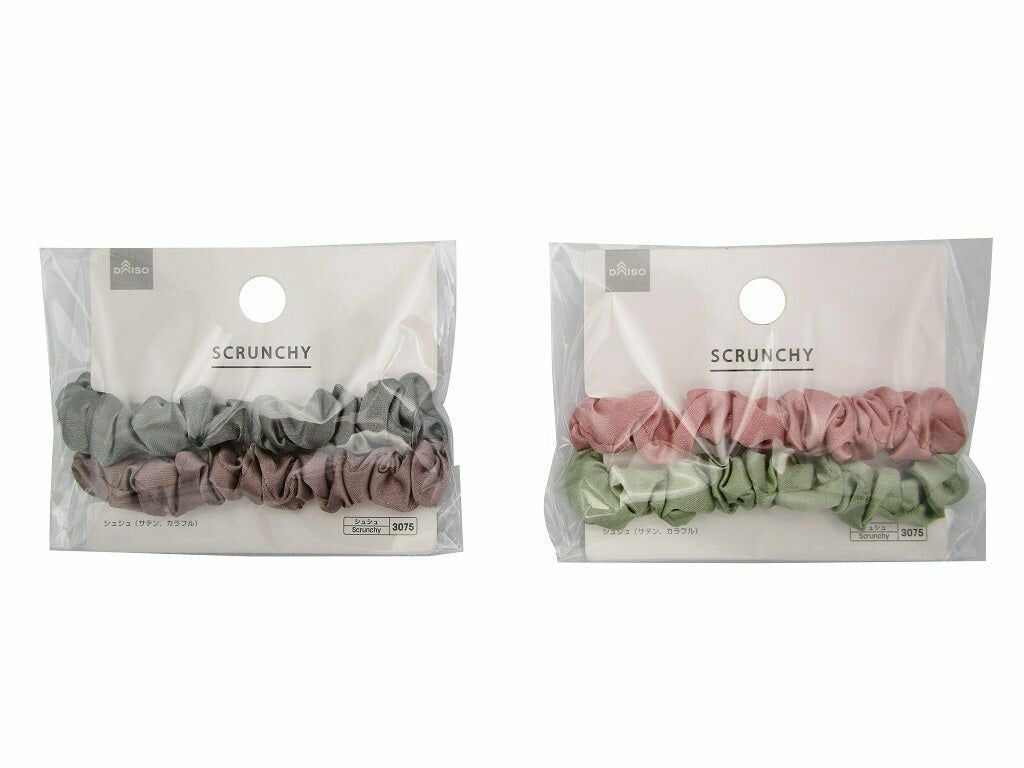 髮圈/彩色緞面 2入