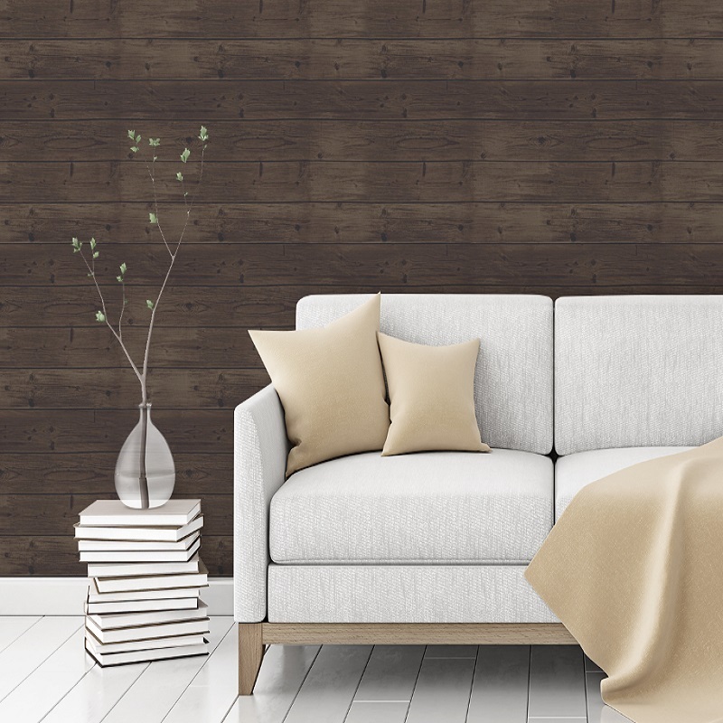 PVC裝飾貼/深棕木紋 30x90cm