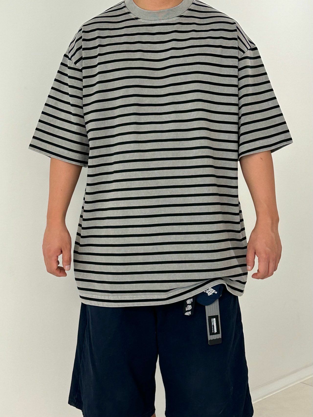 OverSize橫間短袖Tee PURE-122T