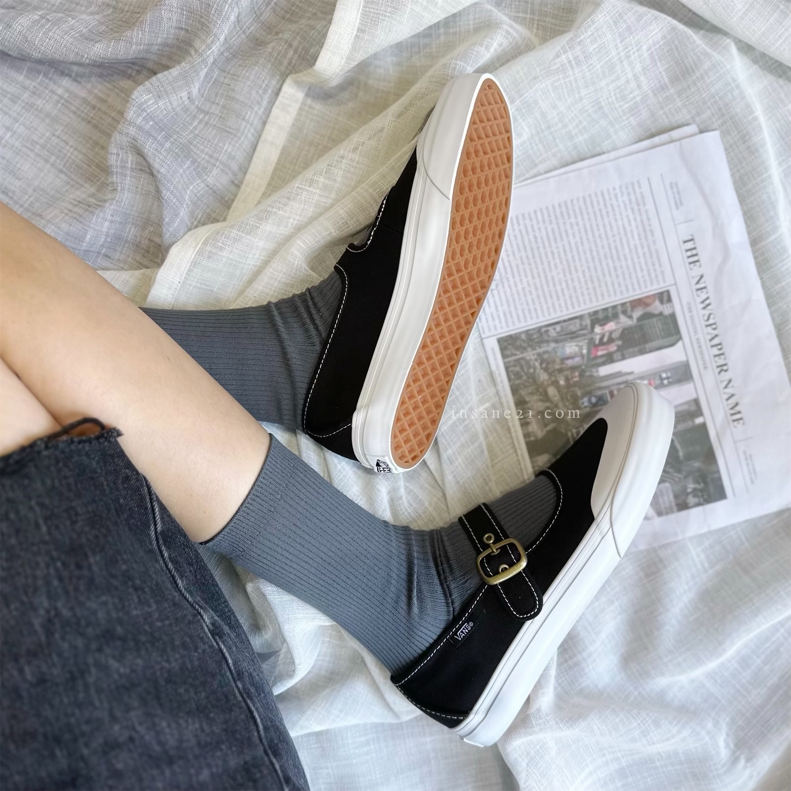 VANS MARY JANE 黑白 瑪莉珍  芭蕾風 女鞋  VN000CRR6BT1