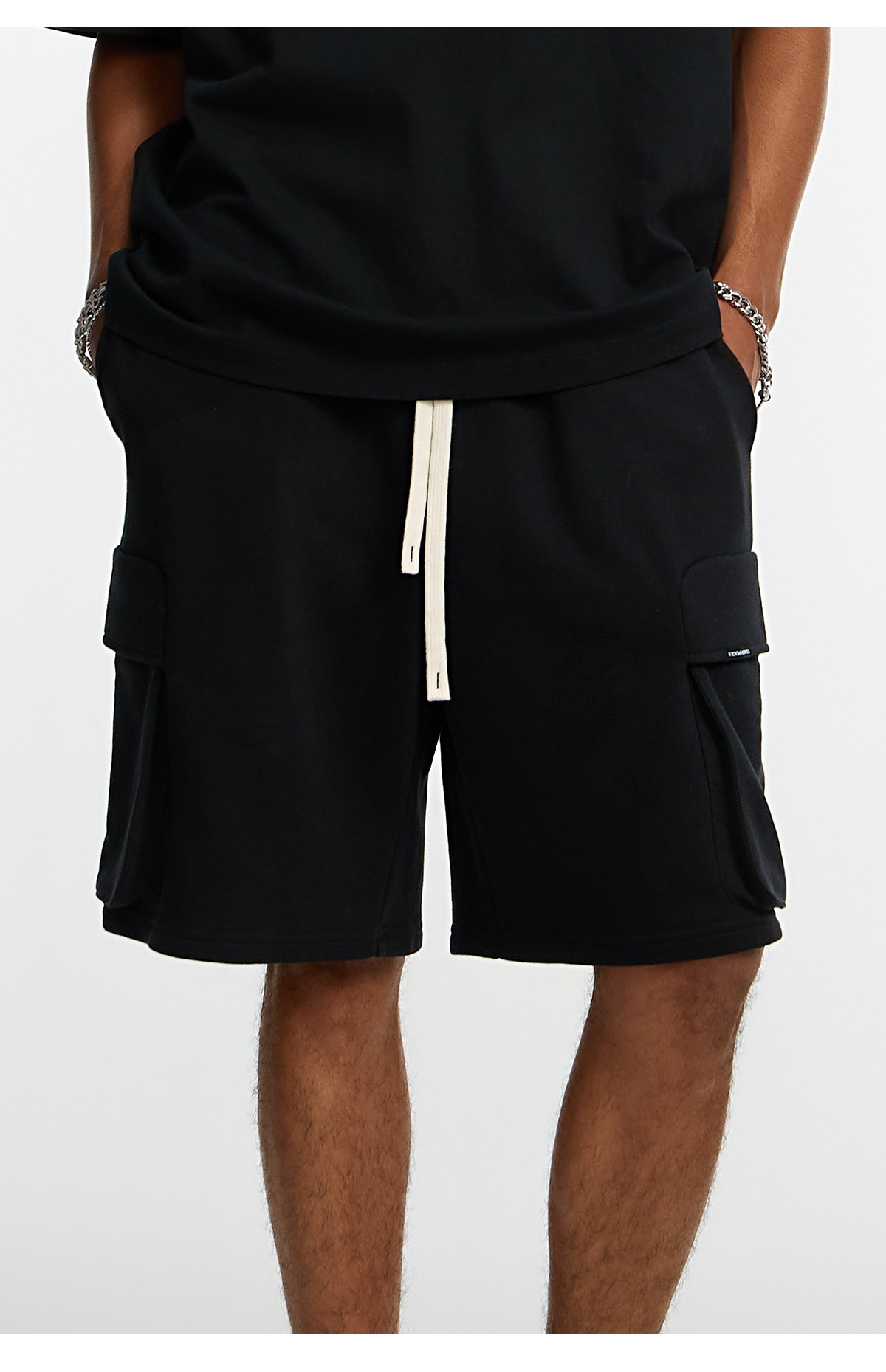 STK SmallTownKid suede panel shorts