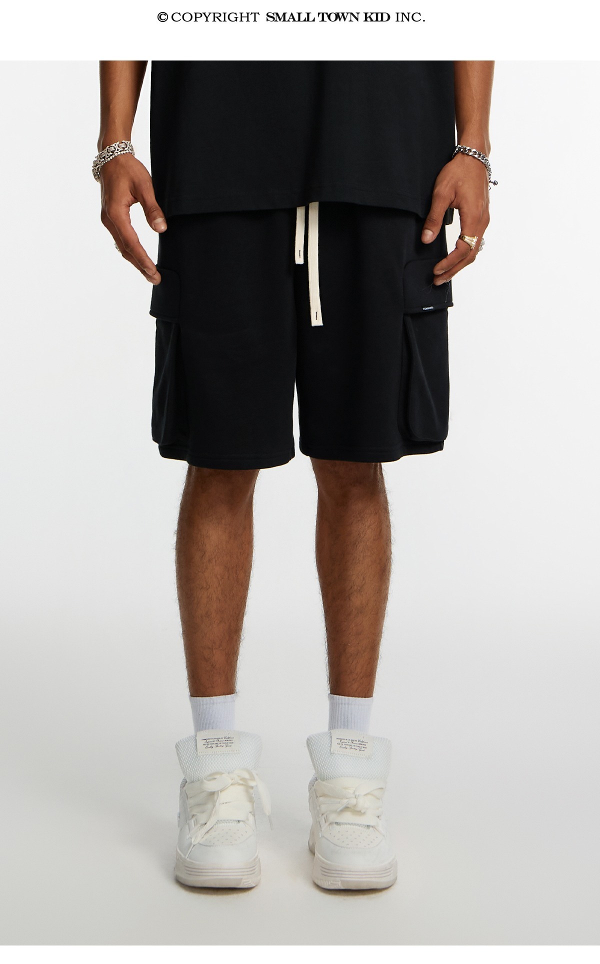 STK SmallTownKid suede panel shorts